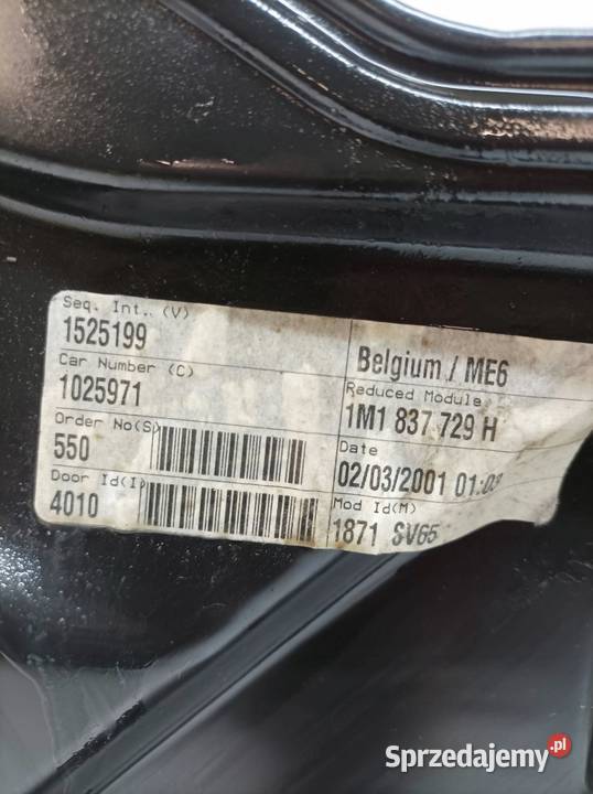 MECHANIZM SZYBY LEWY PRZÓD LEON I 1M1837729H Rok produkcji 2001