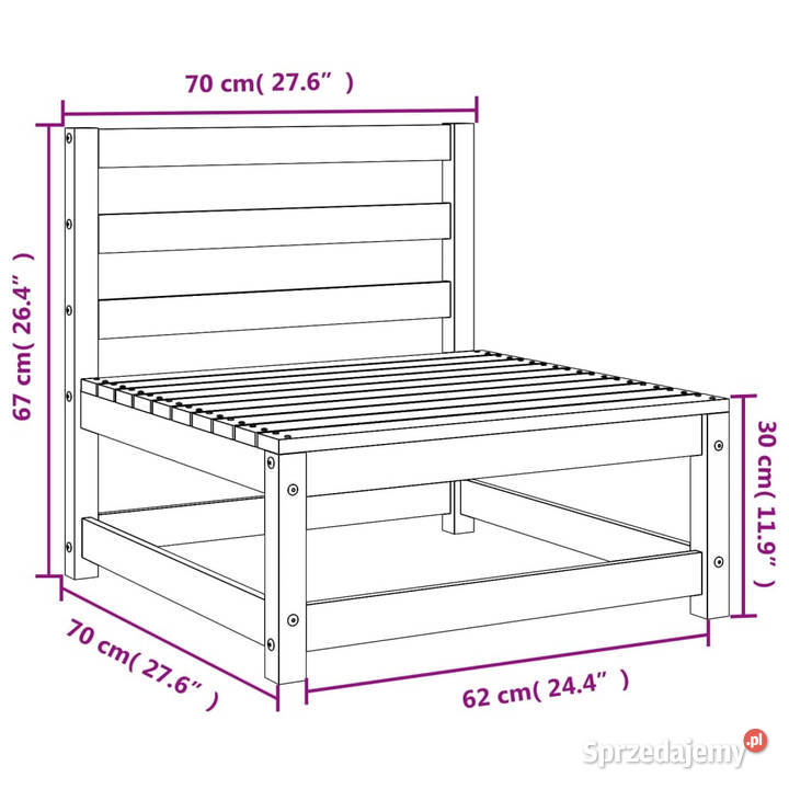 Ogrodowa sofa 70x70x67 impregnowana sosna Warszawa sprzedam