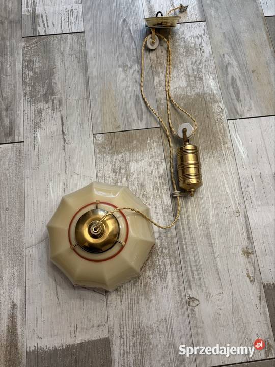 Orginalna stara lampa wisząca z przeciwwagą i Chudów