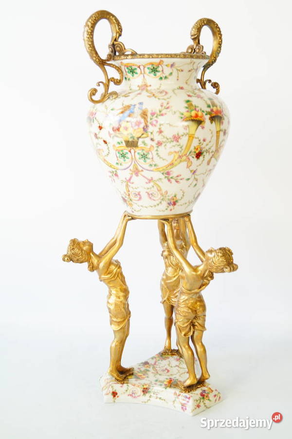 Porcelanowy wazon amfora trzy nimfy waza piękna Gizałki