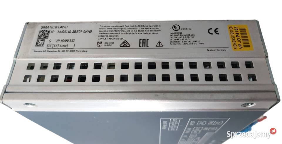 SIEMENS SIMATIC IPC427D 6AG41403BB07OHA0 Gorzów Wielkopolski sprzedam