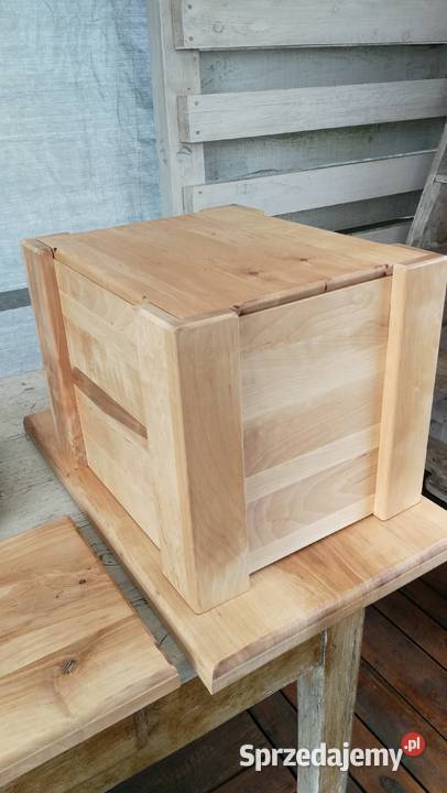 Skrzynka na winyle z pokrywą drewno brzozowe Radków