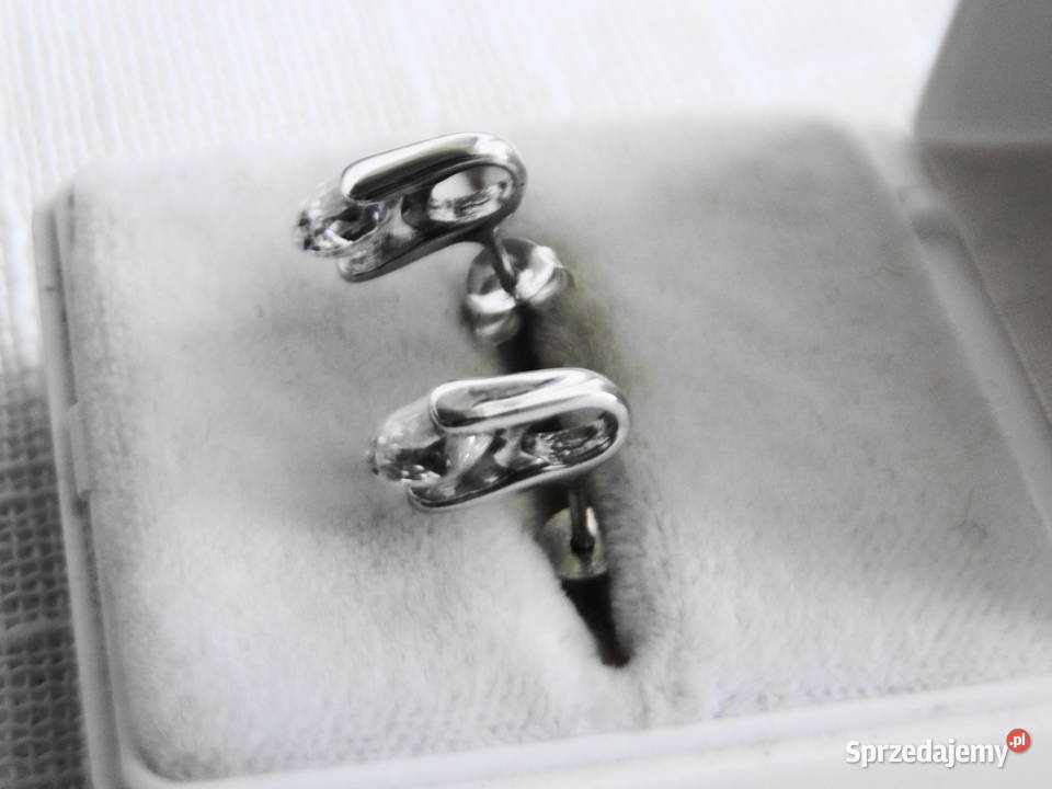 Kolczyki srebro 925 sztyfty z cyrkonią mazowieckie Warszawa