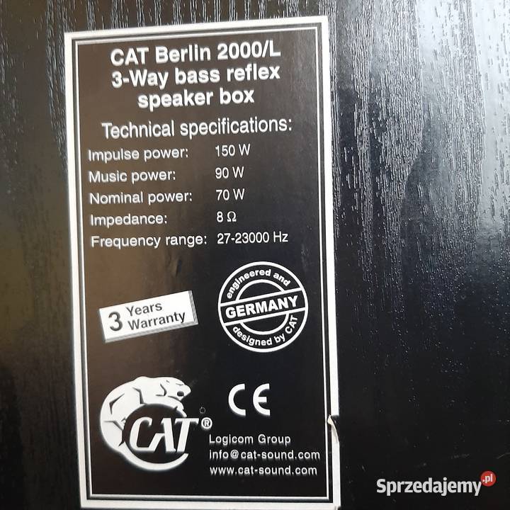 kolumny głośnikowe Cat Berlin 2000L 2723000Hz Gdynia