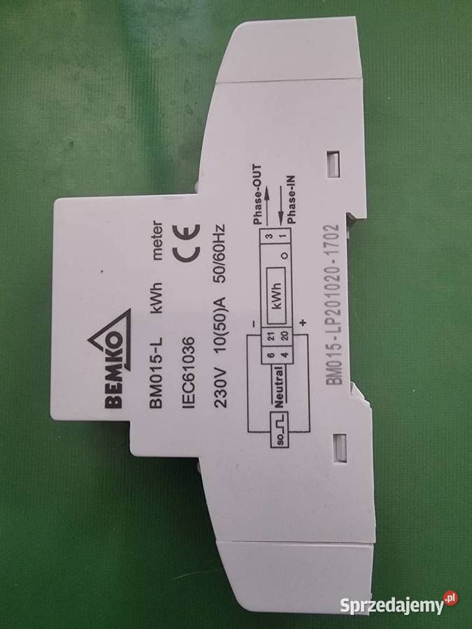 Licznik energii elektrycznej 1fazowy BEMKO śląskie Gliwice sprzedam