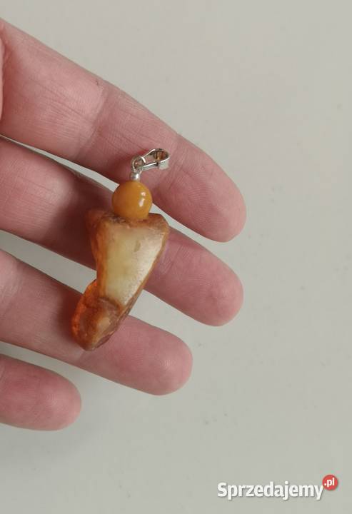 Zawieszka artystyczna bursztyn surowy srebro srebro kujawsko-pomorskie sprzedam