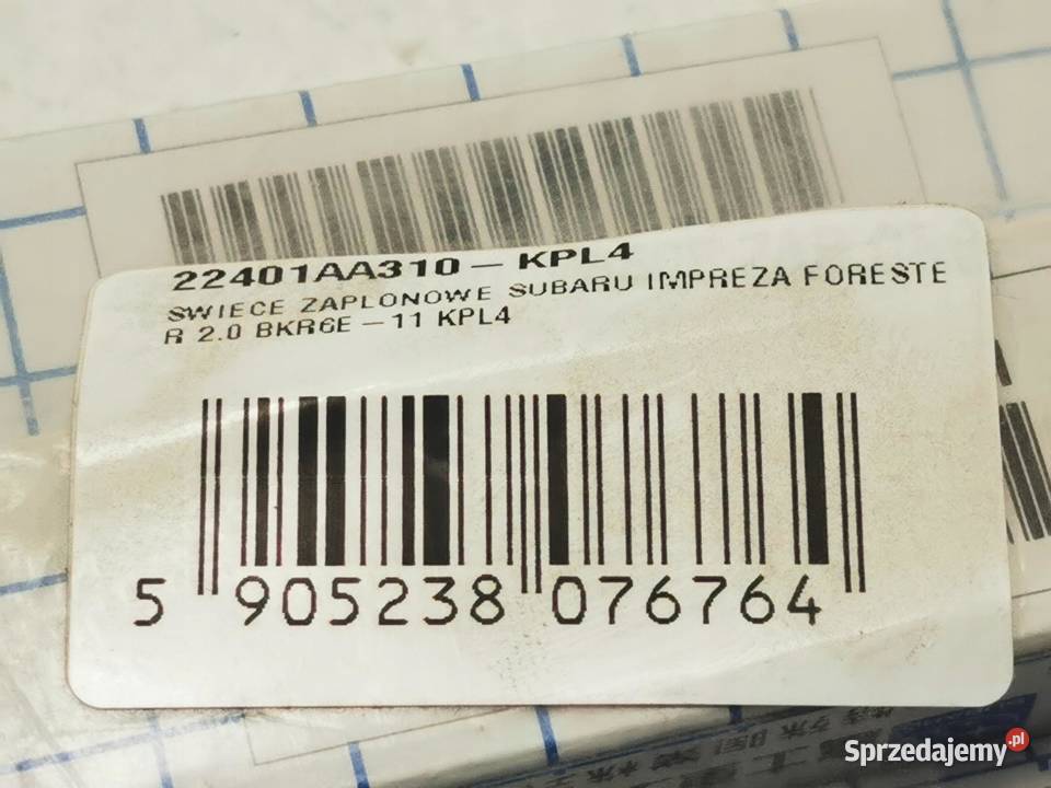 ŚWIECE ZAPŁONOWE SUBARU FORESTER 20 ORYGINALNE sprzedam