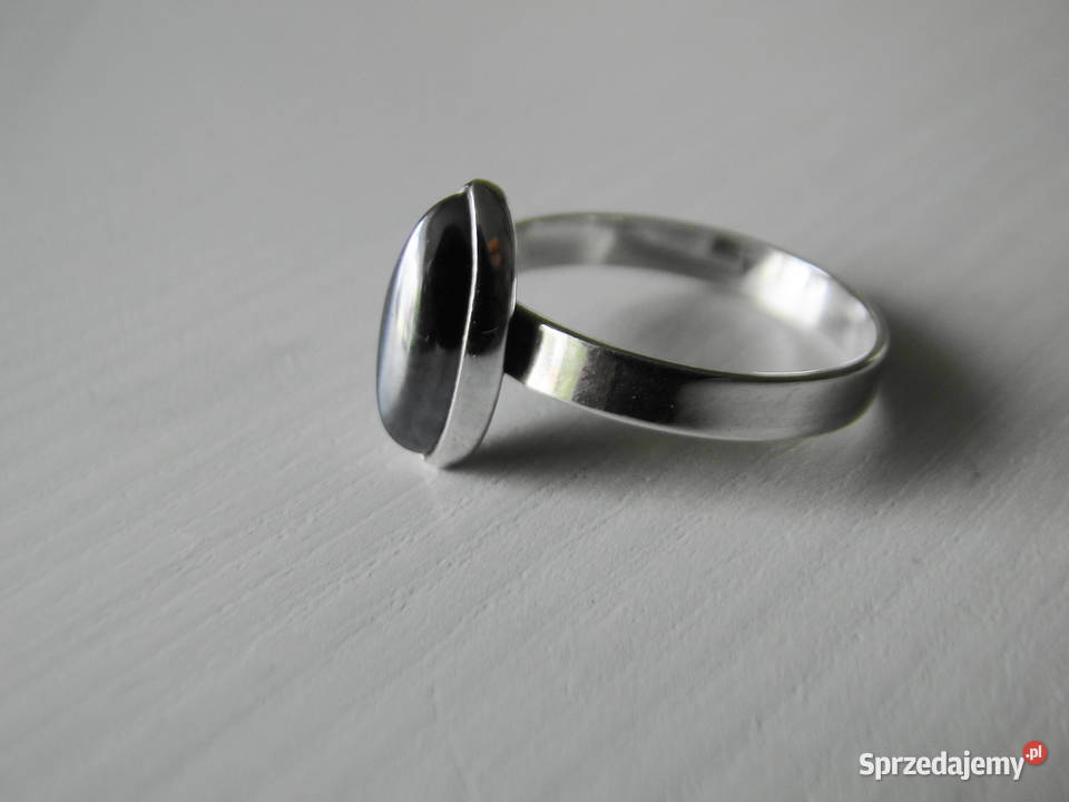 Pierścionek srebro i hematyt Warszawa