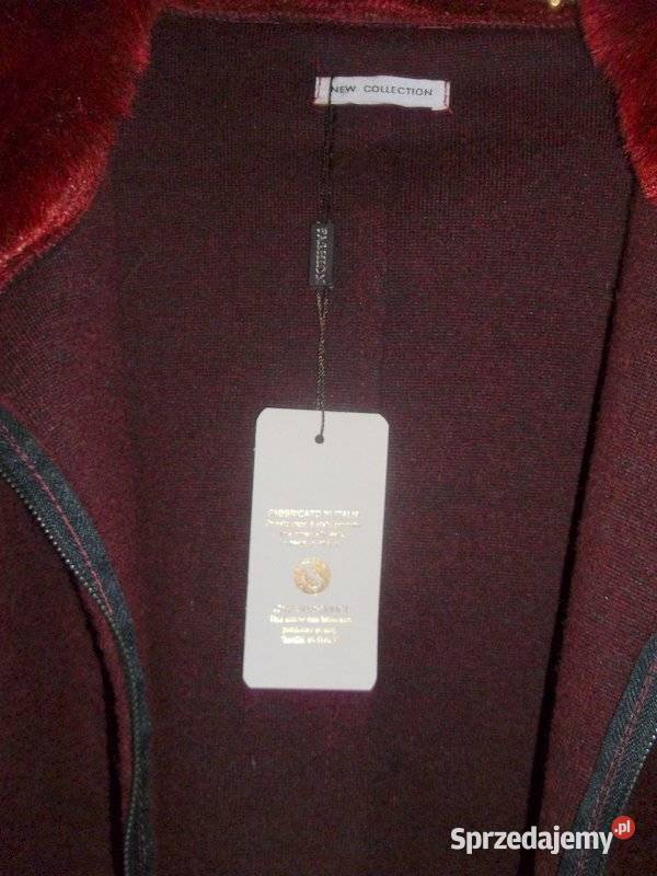 Włoska wełniana bluza z kapturem Kurtka Ciemna Wrocław