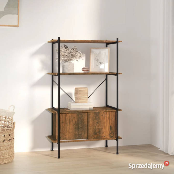 Regał z szafką 80x40x130 stal i materiał