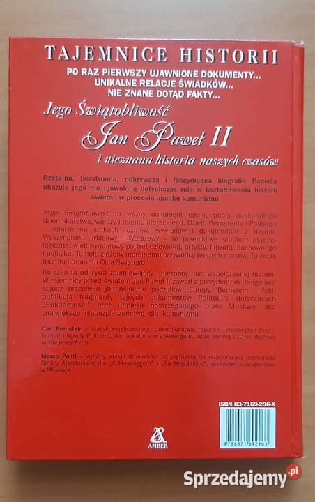 Tajemnice Historii Jego Świątobliwość Jan Paweł mazowieckie Konstancin-Jeziorna sprzedam