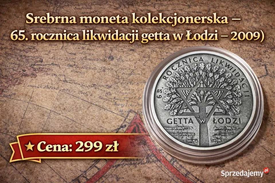 Srebrna moneta kolekcjonerska 65 rocznica Warszawa