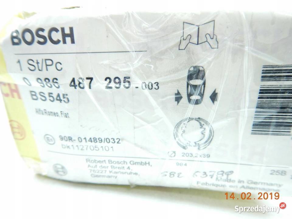SZCZĘKI HAMULCOWE BOSCH ALFA FIAT LANCIA BS545 sprzedam