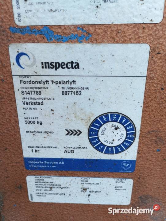 Podnośniki kolumnowe Hetra 5T 5 sztuk okazja Kiełpino