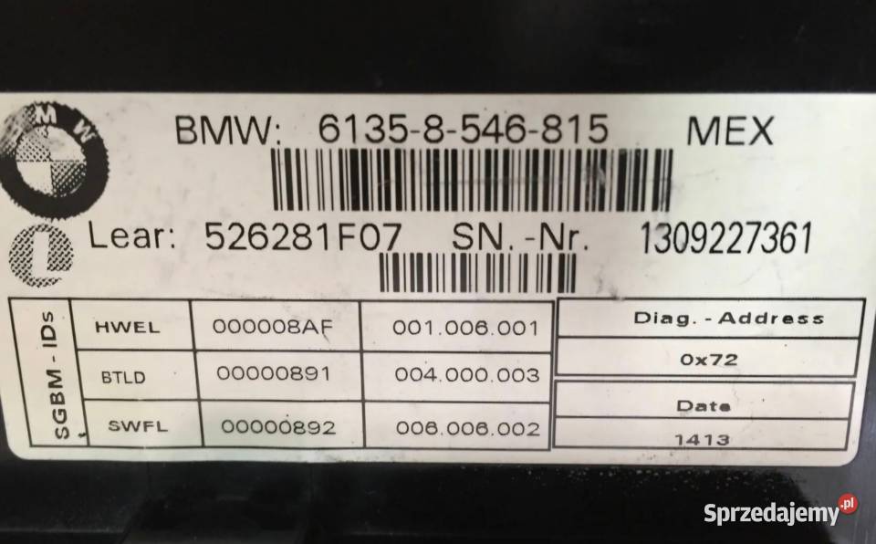 MODUŁ STEROWNIK BMW K1600GT K1600GTL 61358546815 Czujniki i sterowniki Działoszyce