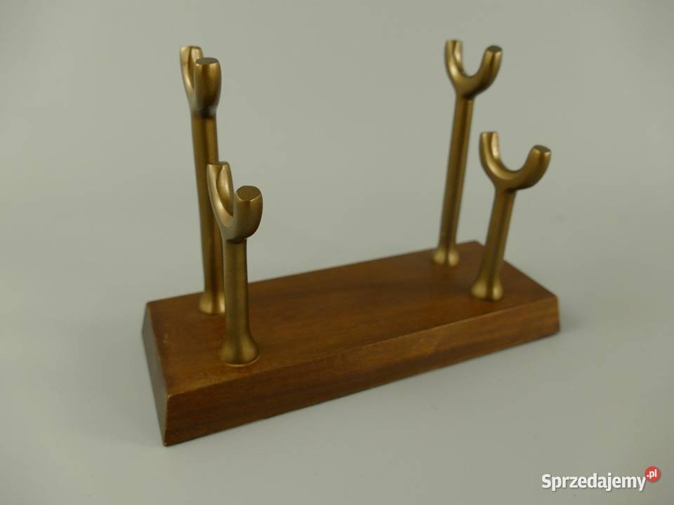 Lupa nóż do listów drewniany stojak do gabinetu Antyki wielkopolskie Gizałki