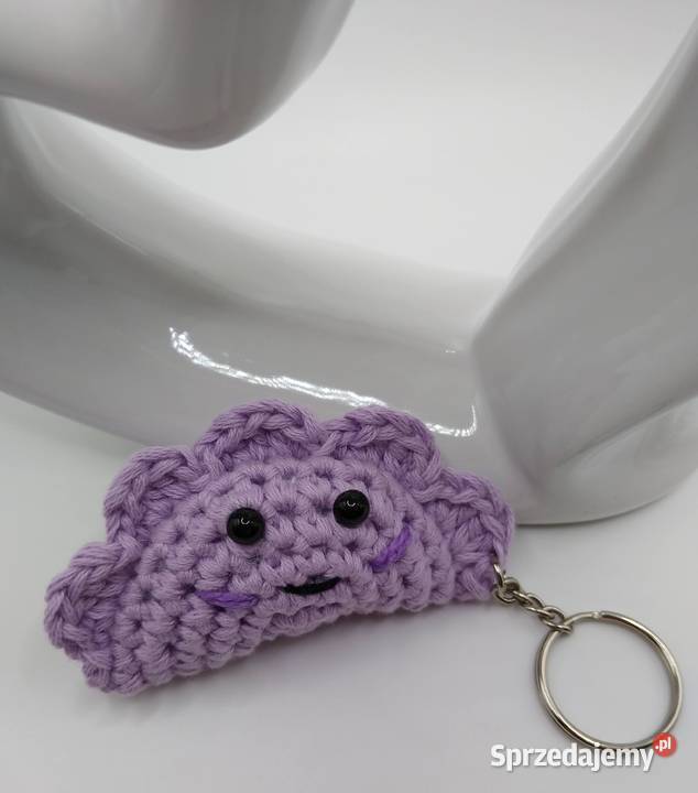 Brelok Pierożek Pieróg Pastelowy Fiolet Crochet Gdańsk