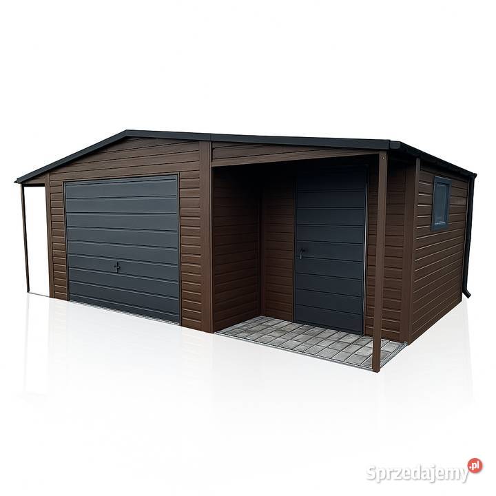 Garaż Blaszany drewnopodobny z wnęką 55x5m 15x5m Lublin