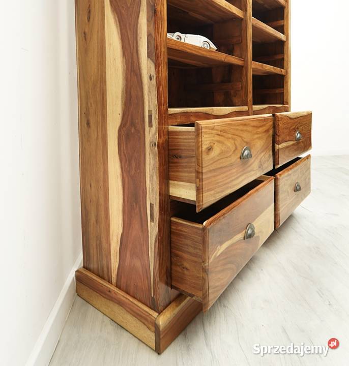 Stylowy regał z litego drewna palisander Jerka