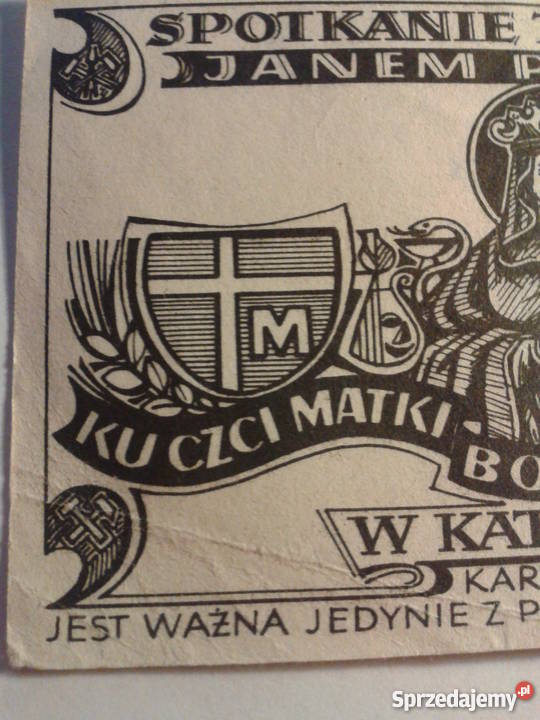 karta wstepu na spotkanie z papiezem Katowice 20 Bielsko-Biała