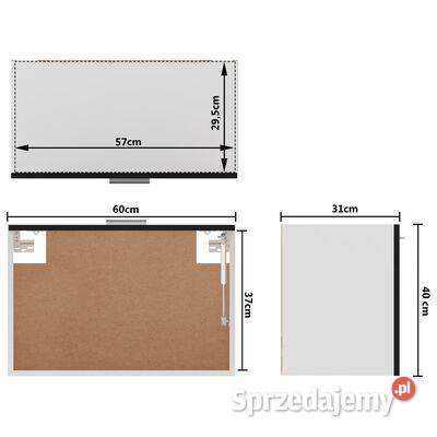 vidaXL Szafka wisząca czarna 60x31x40 płyta