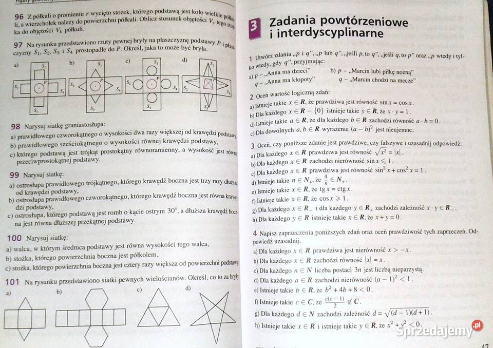 Matematyka 3 Zbiór zadań Zakres podstawowy M Chełm sprzedam
