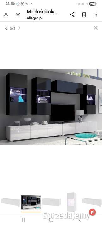 Meble do salonu bialo czarne 43cm Meble do salonu Jarocin