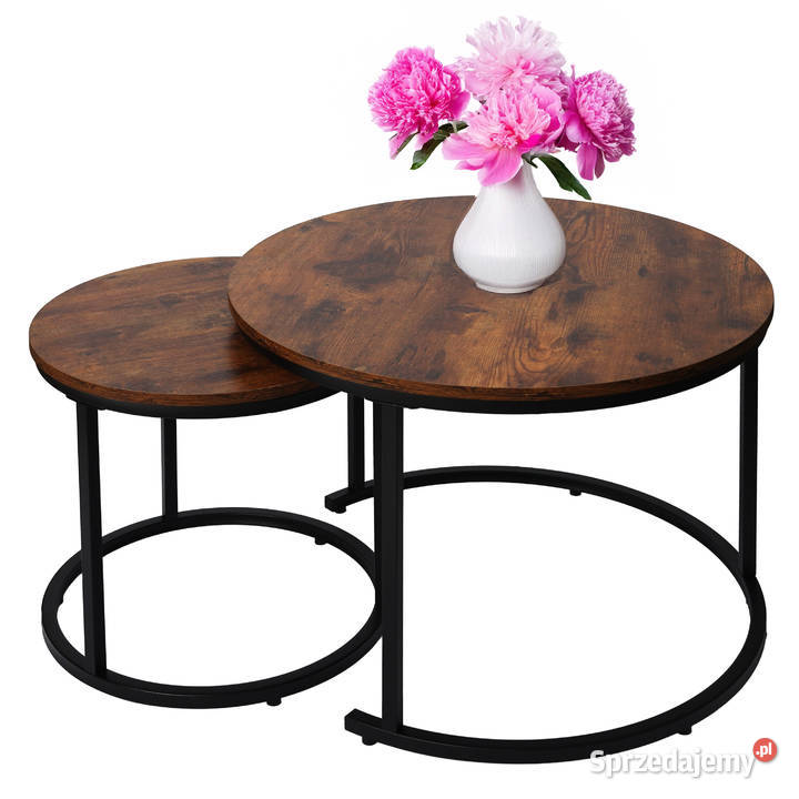 Nowoczesne stoliki kawowe okrągłe zestaw 2w1 wielkopolskie Poznań