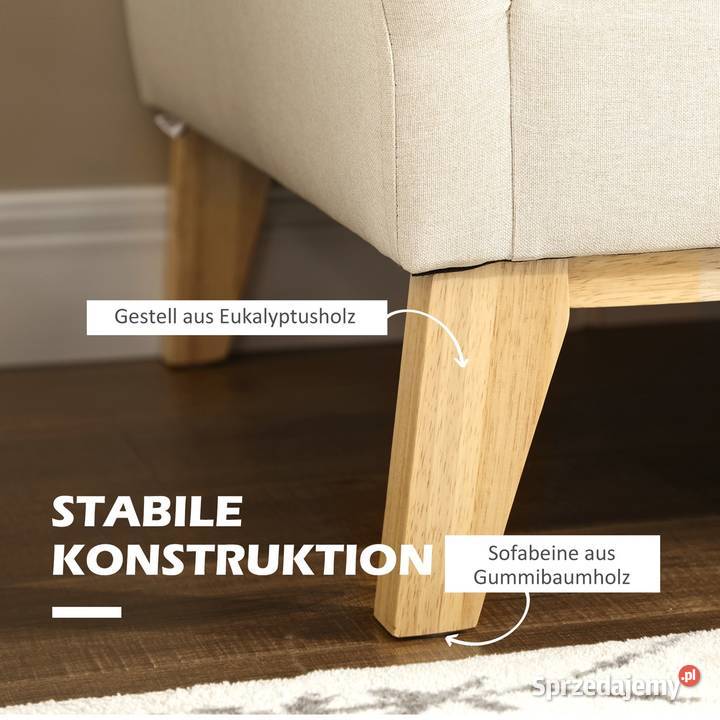 Dwuosobowa Sofa beżowa wygodna designerska