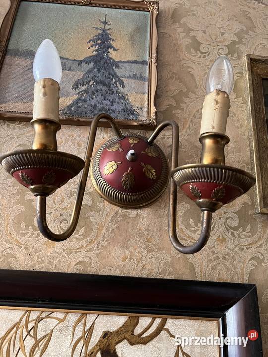 stare kinkiety bordowo złote vintage Bytom