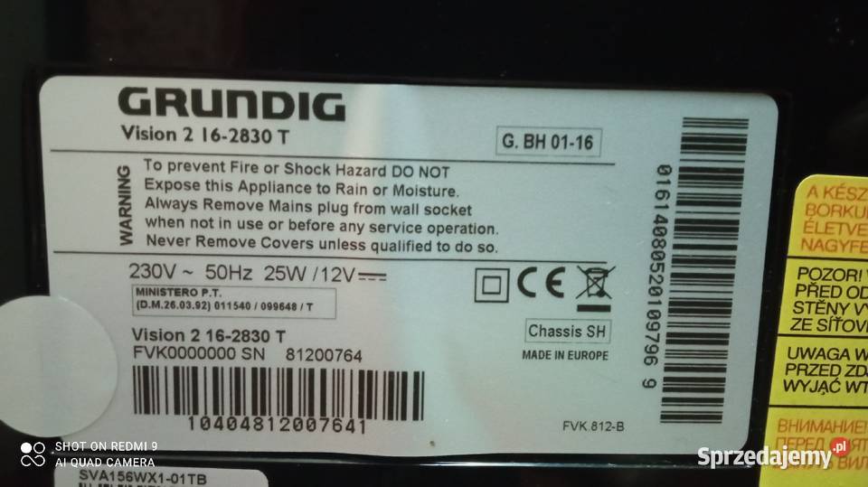 TV Grundig 16 cal z pilotem sprzedam dolnośląskie Wrocław