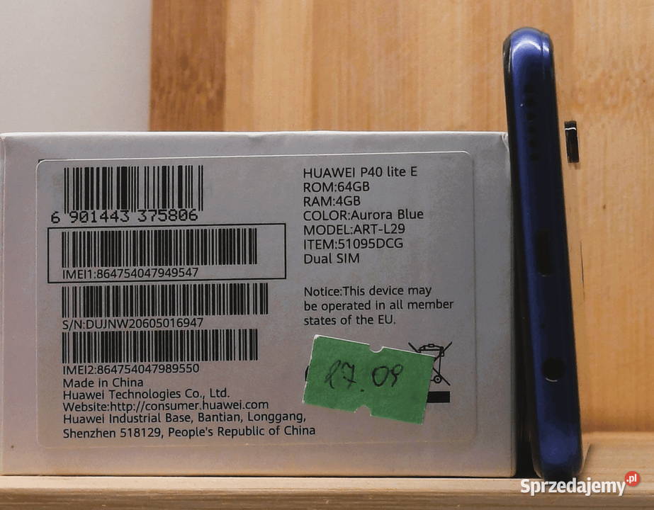 TELEFON HUAWEI P40 LITE E 464GB Aurora Blue mazowieckie Ząbki sprzedam