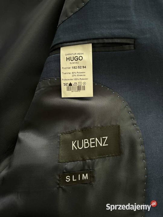 Garnitur Kubenz HUGO Slim W2 granatowy 1825294 Głogów