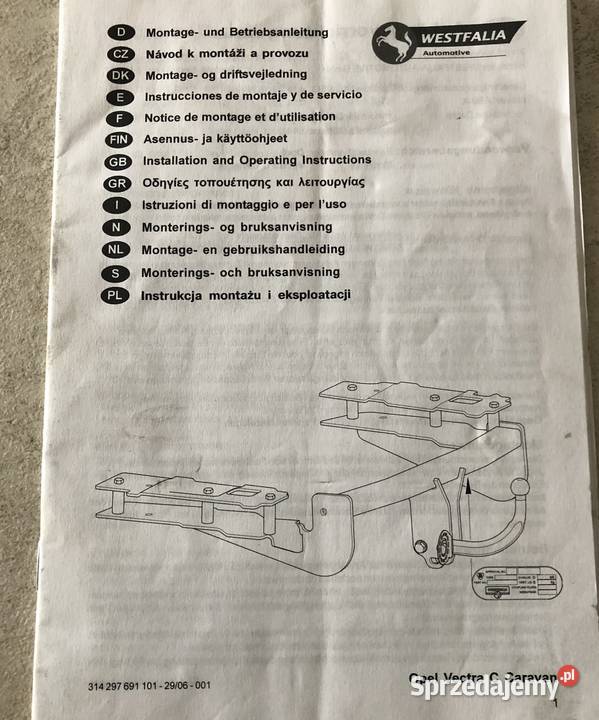 hak holowniczy Westfalia Opel Vectra c kombi Pozostałe Pułtusk