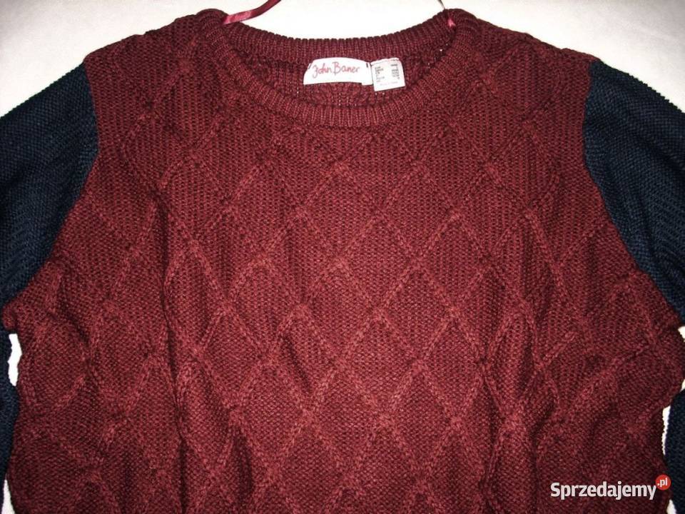 John Baner NOWY Sweter 44 46 burgundowy Moda i Styl małopolskie Nowy Sącz sprzedam