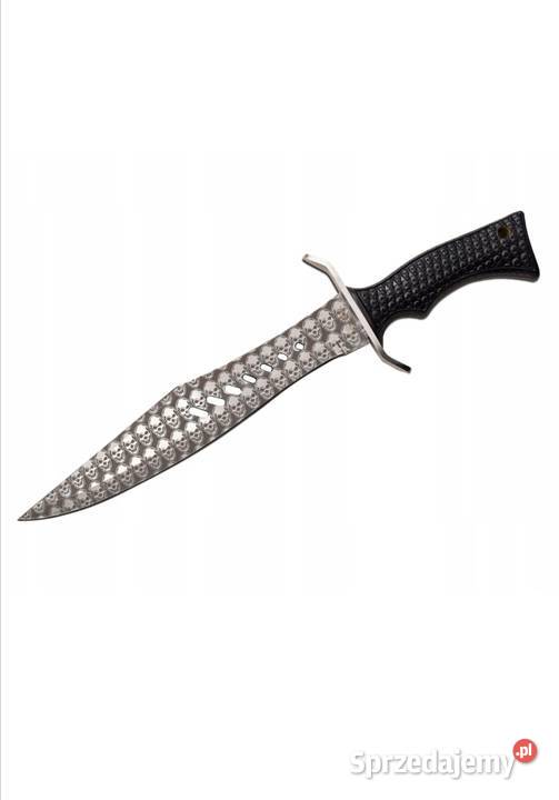 Nóż z czaszkami surwiwalowy piracki Sport i Wypoczynek Ząbki