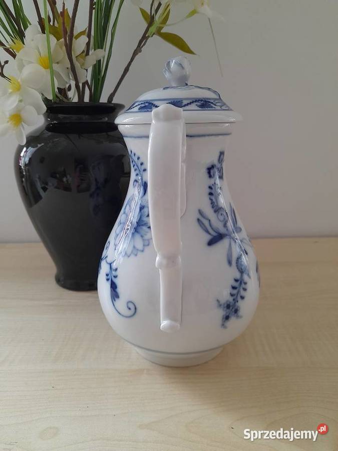 Porcelanowy dzbanek Meissen wzór cebulowy Bogatynia