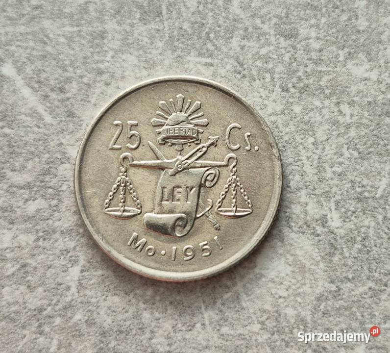27 MEKSYK srebro 25 Centavos 1951 r