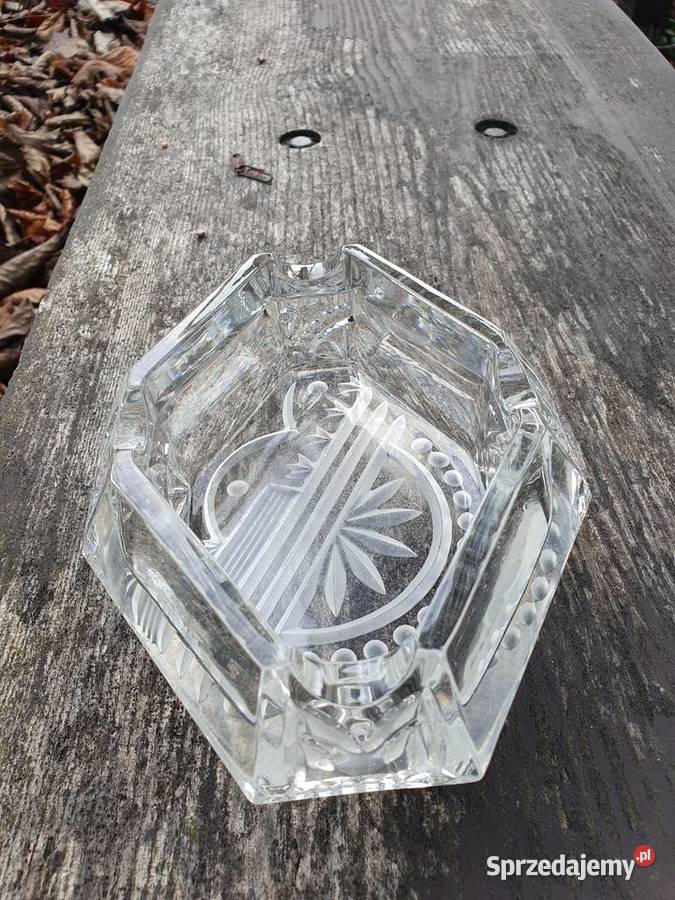 Stara kryształowa popielniczka Myszków