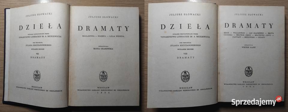 Juliusz Słowacki Dzieła 14 tomów 1952 Wyd Z Nar Warszawa