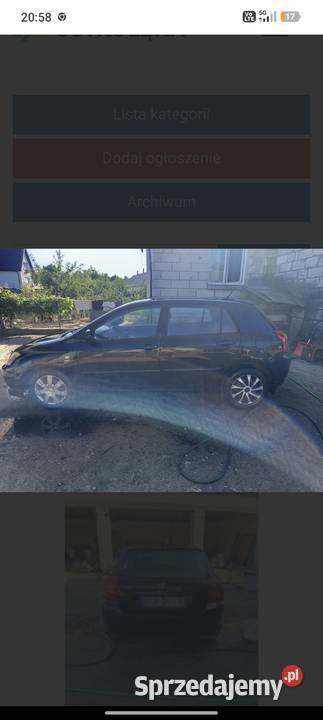 Toyota Corolla 2004 20 D4D nieuszkodzony Ostrów Mazowiecka sprzedam