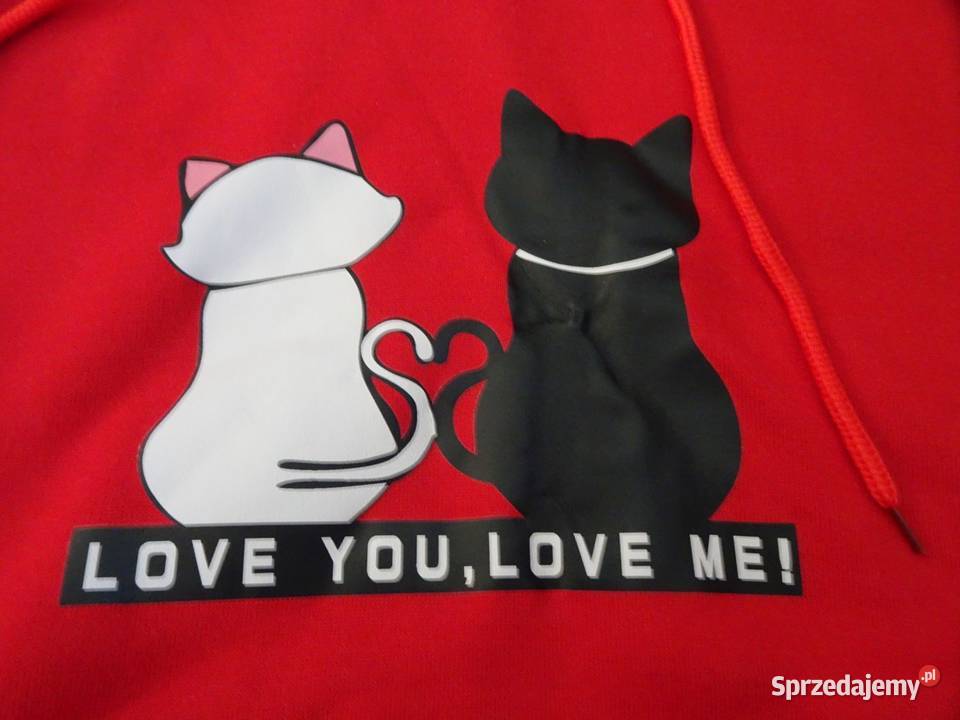 Bluza ciepła koty NOWA 34 36 czerwony Nowy Sącz sprzedam