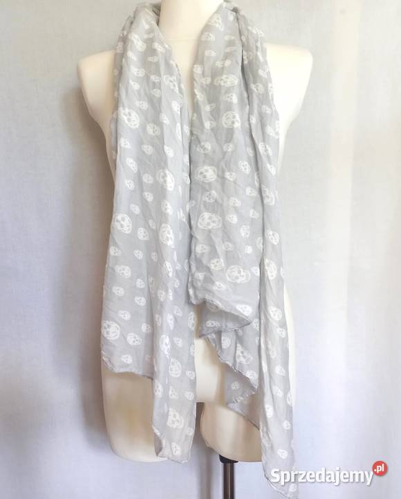 Chusta CZASZKI Szal 180x85 gat I Unisex NOWE Białystok