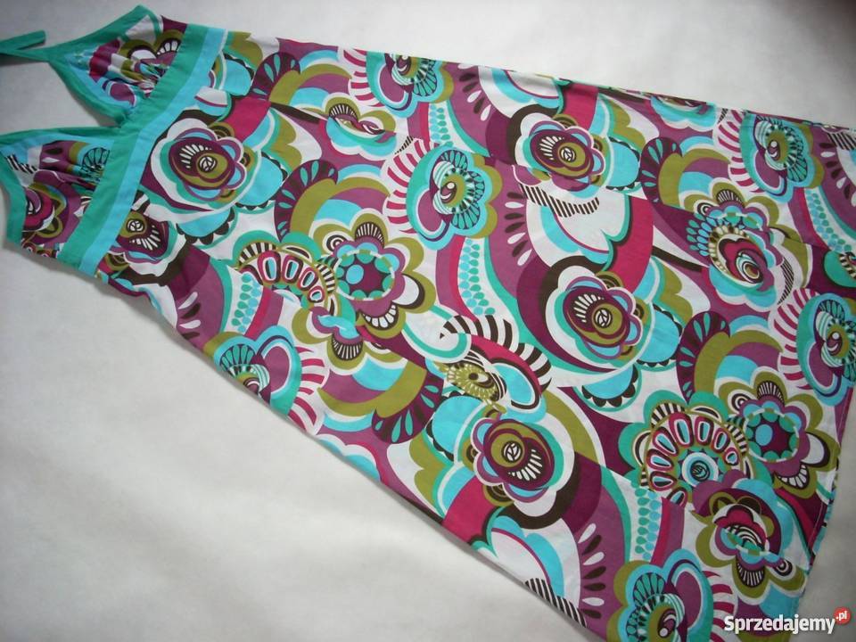 DEBENHAMS Sukienka Maxi Lato Bawełna Piękna 44 kolorowy Nowy Sącz