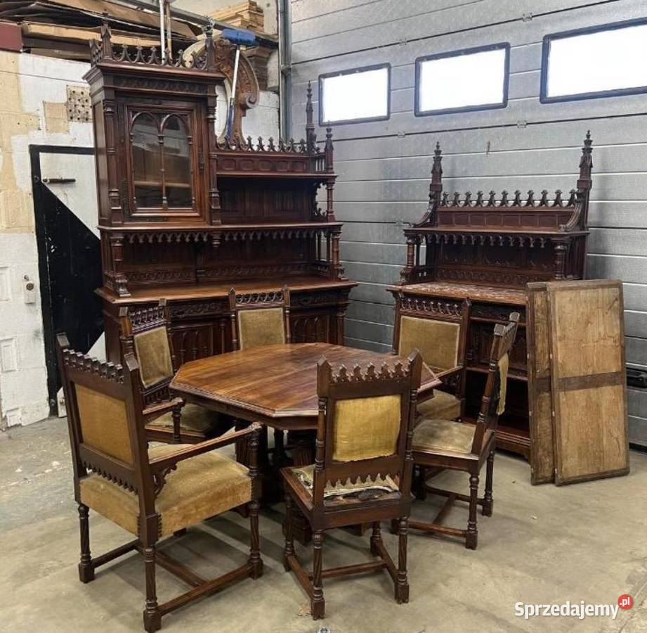 zestaw mebli do jadalni neogotyk małopolskie Kraków