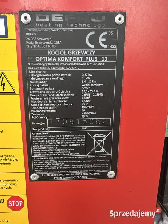 Kocioł Defro na węgiel pellet i drewno Płońsk