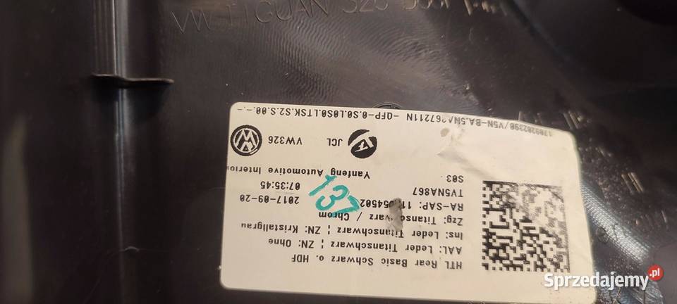 VW TIGUAN II BOCZEK DRZWI LEWY TYŁ 5NA867211N