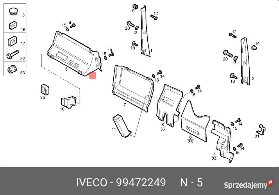 Nakładka deski rozdzielczej IVECO 99472249 Kobylnica