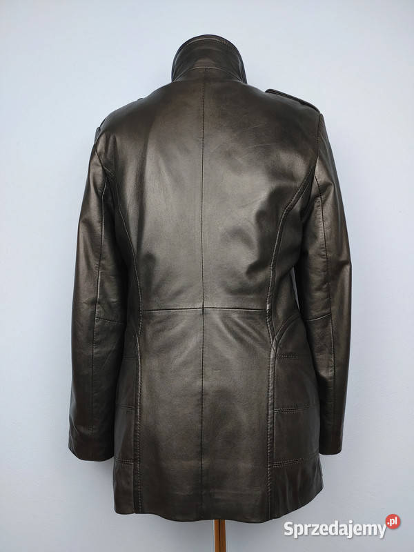 Czarna kurtka damska skóra naturalna kieszeniami Złoczew