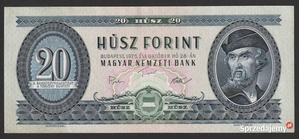 WĘGRY 20 FORINTÓW 1975 STAN UNC